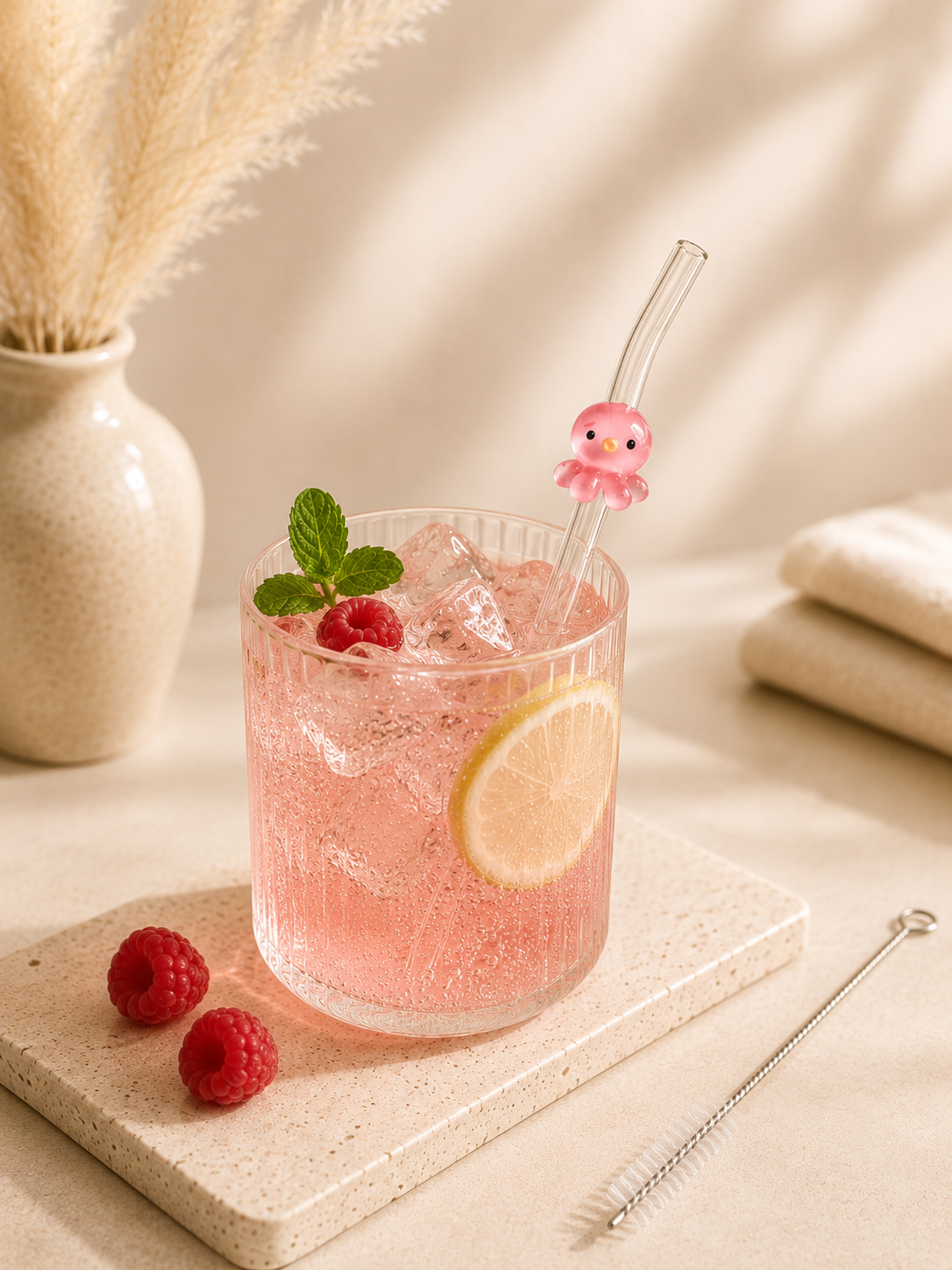 Paille en Verre Poulpe – Édition Plage
