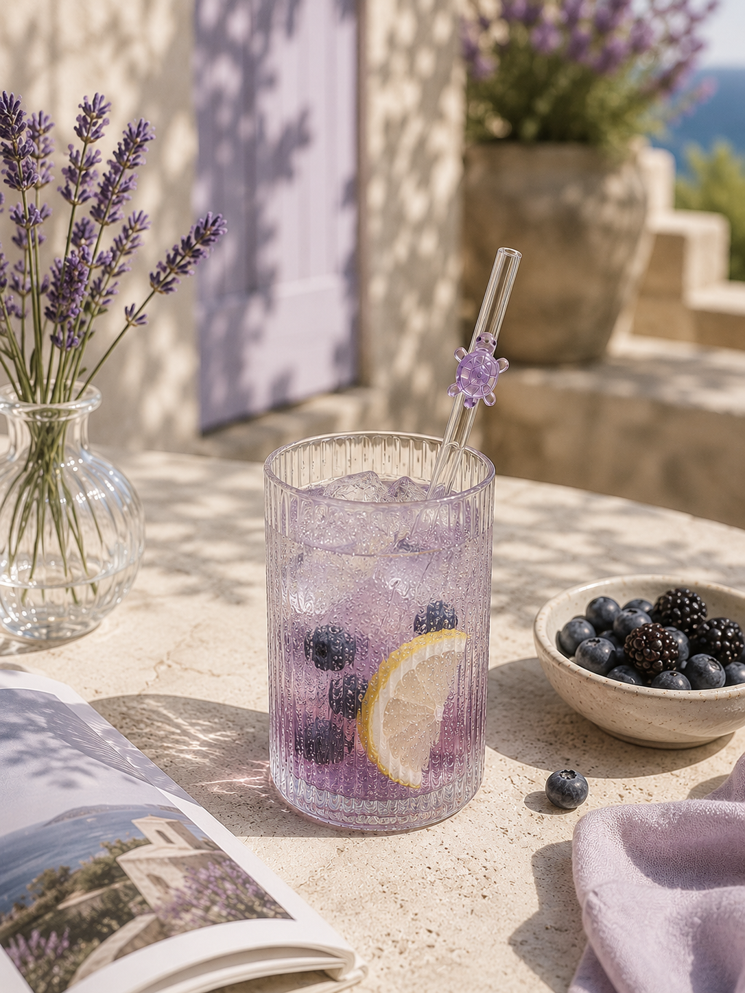 Pailles en Verre Tortue – Lot Réutilisable Coloré